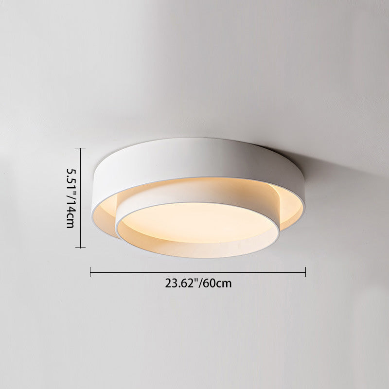 Zeitgenössische nordische konzentrische Kreis-Eisen-Acryl-LED-Unterputz-Deckenleuchte für Schlafzimmer 