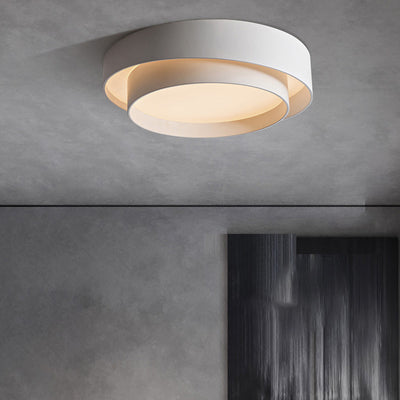 Zeitgenössische nordische konzentrische Kreis-Eisen-Acryl-LED-Unterputz-Deckenleuchte für Schlafzimmer 