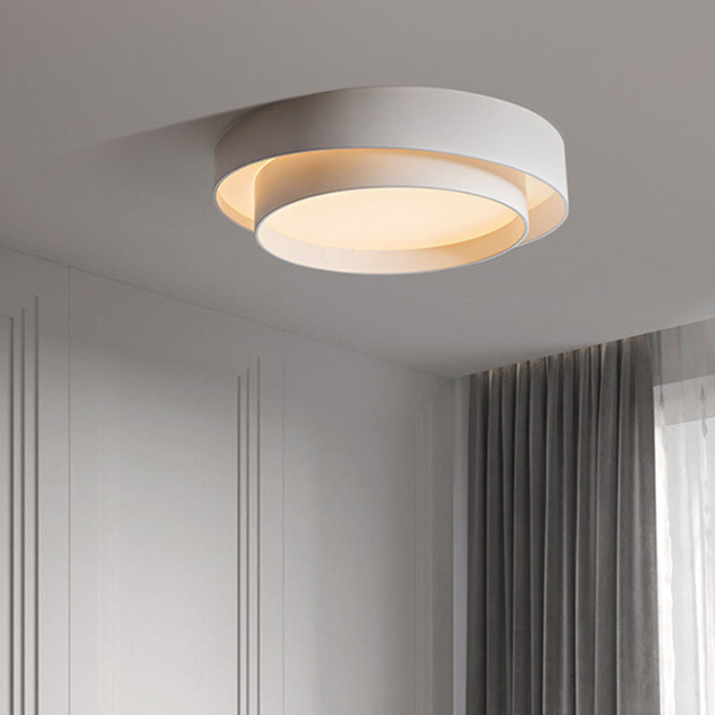 Zeitgenössische nordische konzentrische Kreis-Eisen-Acryl-LED-Unterputz-Deckenleuchte für Schlafzimmer 