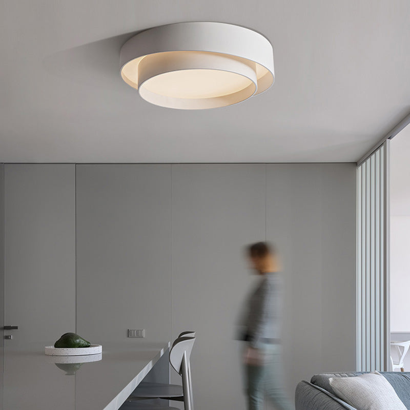 Zeitgenössische nordische konzentrische Kreis-Eisen-Acryl-LED-Unterputz-Deckenleuchte für Schlafzimmer 