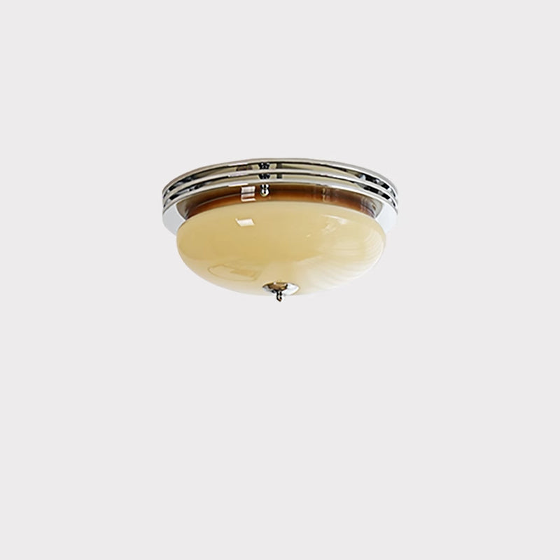Lumière de plafond LED encastrée en verre avec matériel rond vintage traditionnel pour salon 