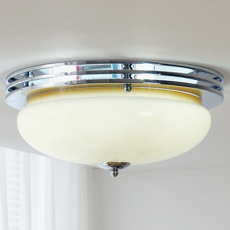 Lumière de plafond LED encastrée en verre avec matériel rond vintage traditionnel pour salon 