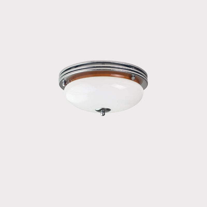Lumière de plafond LED encastrée en verre avec matériel rond vintage traditionnel pour salon 
