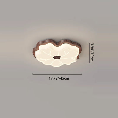 Contemporáneo Creativo Hoja de Loto de Madera PE LED Montaje Empotrado Luz de Techo Para Dormitorio 