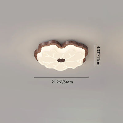 Contemporáneo Creativo Hoja de Loto de Madera PE LED Montaje Empotrado Luz de Techo Para Dormitorio 