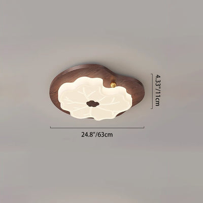 Contemporáneo Creativo Hoja de Loto de Madera PE LED Montaje Empotrado Luz de Techo Para Dormitorio 
