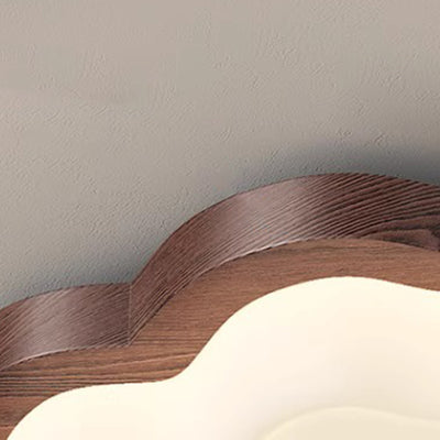 Contemporáneo Creativo Hoja de Loto de Madera PE LED Montaje Empotrado Luz de Techo Para Dormitorio 