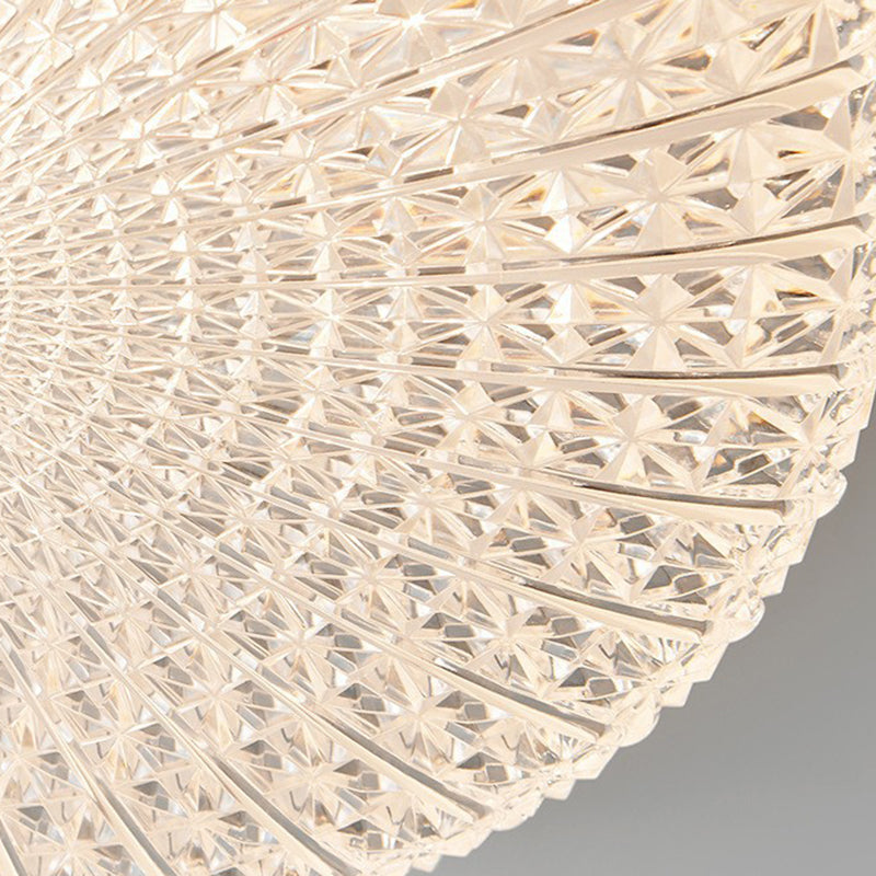Plafonnier LED en acrylique avec matériel en bois à carreaux ronds rétro contemporain pour salon 
