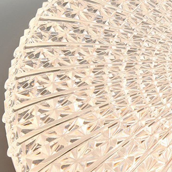 Luz de techo empotrada LED acrílica con hardware de madera a cuadros redondos retro contemporáneos para sala de estar 