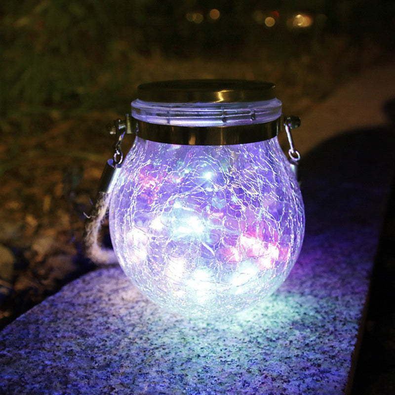ضوء خارجي LED من الفولاذ المقاوم للصدأ والزجاج بتصميم آرت ديكو الحديث للطاقة الشمسية للحديقة 