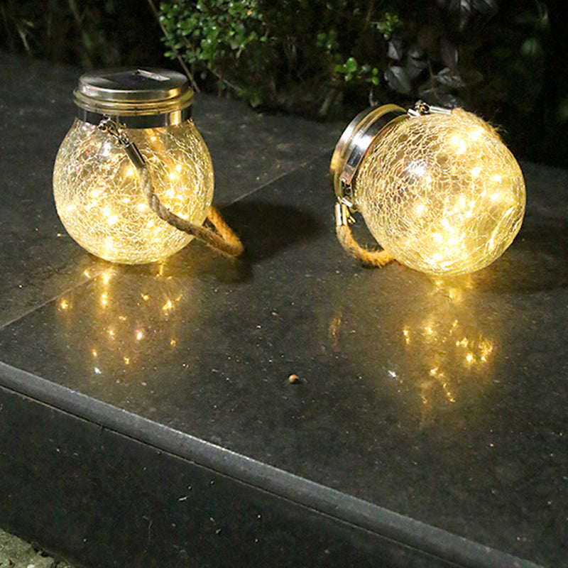 Modern Art Deco Solar Orb Stainless Steel Glass LED Outdoor Light For Garden