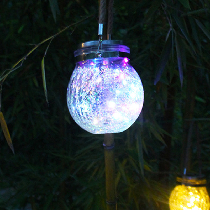 Modern Art Deco Solar Orb Stainless Steel Glass LED Outdoor Light For Garden