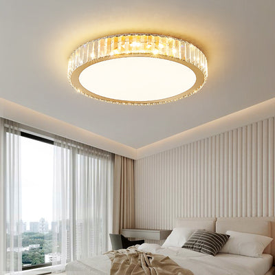 Moderne Luxus Runde Kristall Edelstahl LED Unterputz Deckenleuchte Für Schlafzimmer 