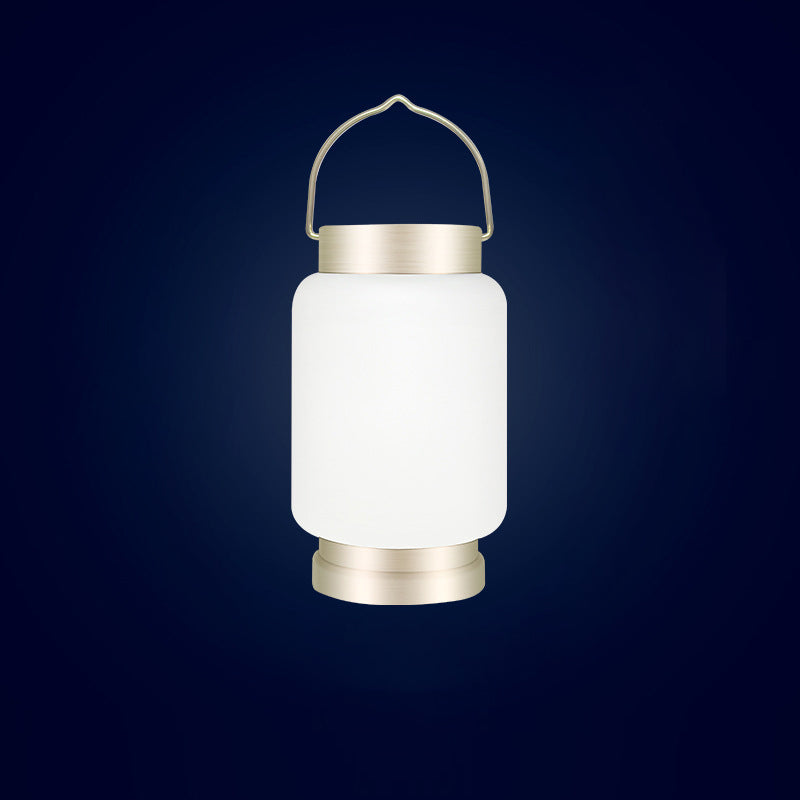 ضوء خارجي LED معدني أسطواني محمول مقاوم للماء يعمل بالطاقة الشمسية بتصميم بسيط وحديث للحديقة 