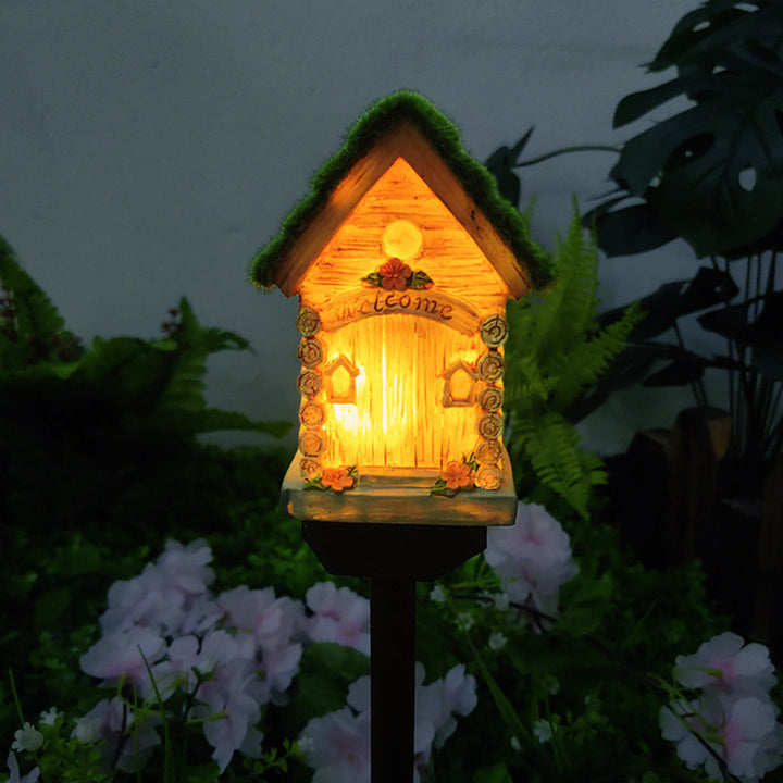 Lumière extérieure LED pour jardin en résine PP de maison solaire Art Déco moderne 