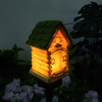 مصباح خارجي LED من الراتينج بتصميم آرت ديكو حديث يعمل بالطاقة الشمسية للحديقة 