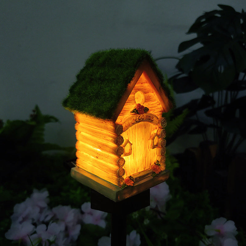 مصباح خارجي LED من الراتينج بتصميم آرت ديكو حديث يعمل بالطاقة الشمسية للحديقة 