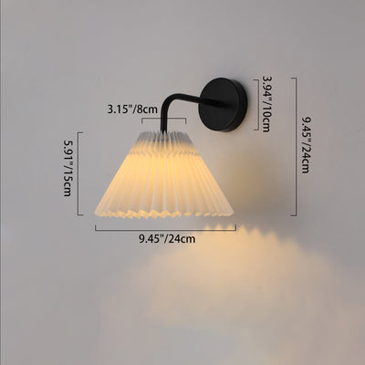 Lámpara de Aplique de Pared de 1 Luz de Tela de Hierro Plegado Redondo Minimalista Moderna Para Dormitorio 