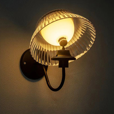 Applique murale extérieure LED en fer ABS avec poteau incurvé demi-boule ronde minimaliste moderne pour jardin 