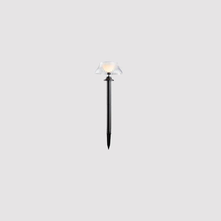 Luz exterior moderna minimalista redonda de media bola con poste largo de hierro ABS LED para jardín 