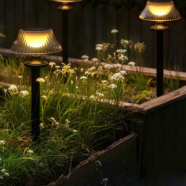 Luz exterior moderna minimalista redonda de media bola con poste largo de hierro ABS LED para jardín 