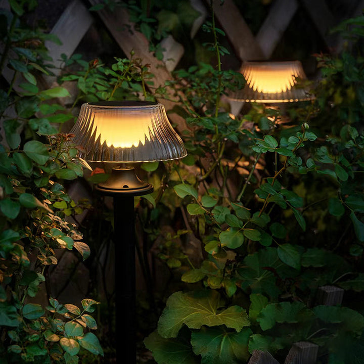 Luz exterior moderna minimalista redonda de media bola con poste largo de hierro ABS LED para jardín 