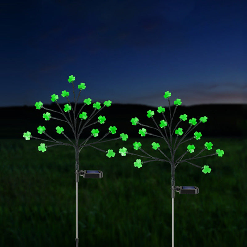 ضوء LED خارجي من الفولاذ المقاوم للصدأ والبلاستيك على شكل البرسيم المقاوم للماء بتصميم آرت ديكو الحديث للحديقة 