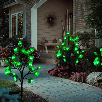 ضوء LED خارجي من الفولاذ المقاوم للصدأ والبلاستيك على شكل البرسيم المقاوم للماء بتصميم آرت ديكو الحديث للحديقة 