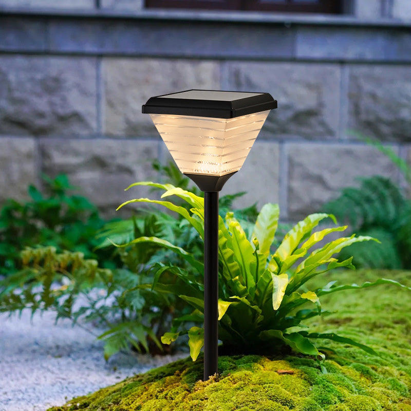 Luz exterior de enchufe de suelo cónica impermeable solar minimalista moderna de ABS PC para jardín 