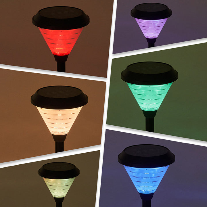 Luz exterior de enchufe de suelo cónica impermeable solar minimalista moderna de ABS PC para jardín 