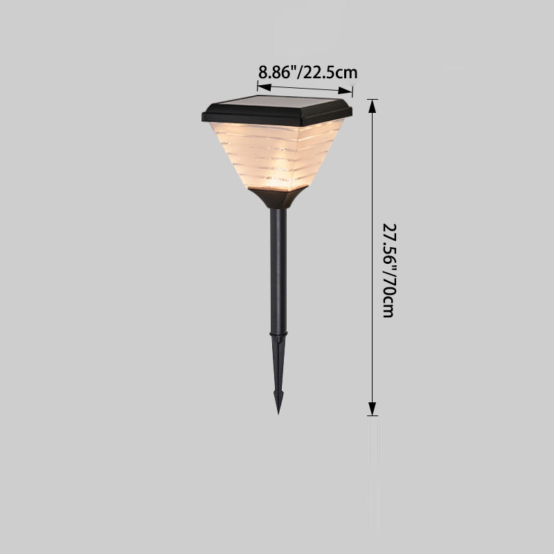 Luz exterior de enchufe de suelo cónica impermeable solar minimalista moderna de ABS PC para jardín 