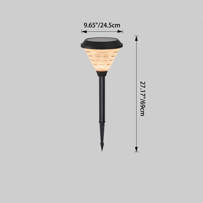 Luz exterior de enchufe de suelo cónica impermeable solar minimalista moderna de ABS PC para jardín 