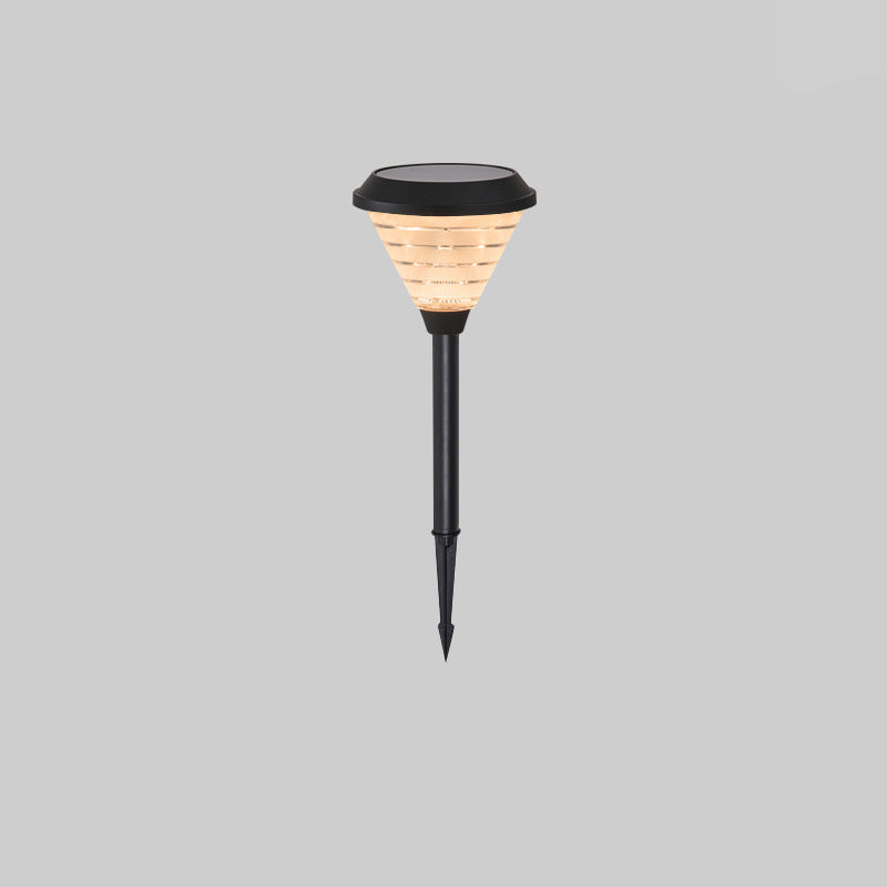 Luz exterior de enchufe de suelo cónica impermeable solar minimalista moderna de ABS PC para jardín 