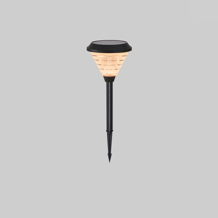 Luz exterior de enchufe de suelo cónica impermeable solar minimalista moderna de ABS PC para jardín 