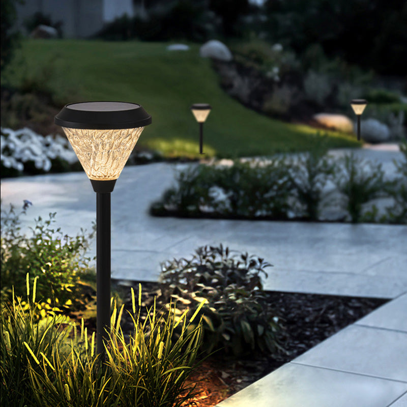 Luz exterior de enchufe de suelo cónica impermeable solar minimalista moderna de ABS PC para jardín 