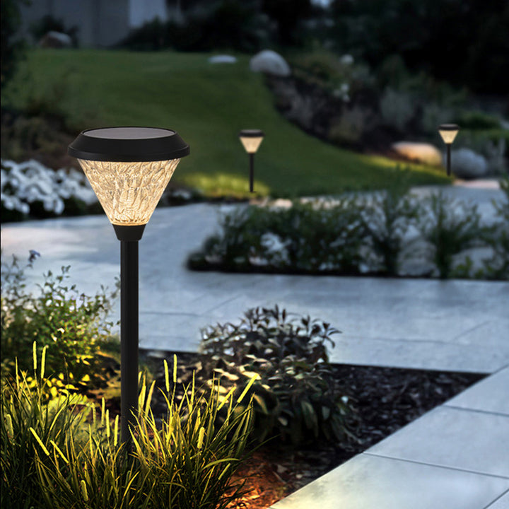 Luz exterior de enchufe de suelo cónica impermeable solar minimalista moderna de ABS PC para jardín 