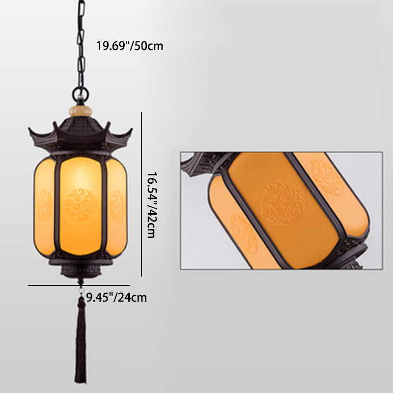 Linterna hexagonal impermeable de Xiang Yun tradicional china de aluminio y PC para jardín 
