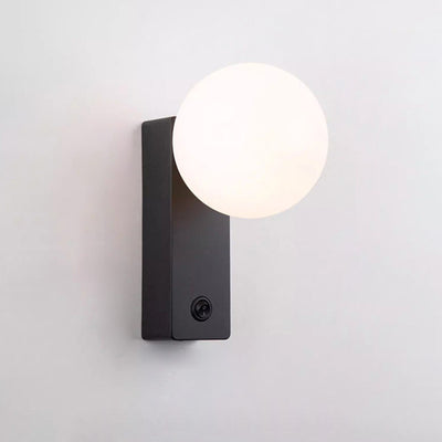 Moderne Einfachheit rechteckige Kugel Aluminium ABS 1-Licht Wandleuchte Lampe für Schlafzimmer 