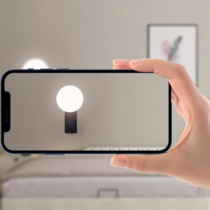 Moderne Einfachheit rechteckige Kugel Aluminium ABS 1-Licht Wandleuchte Lampe für Schlafzimmer 