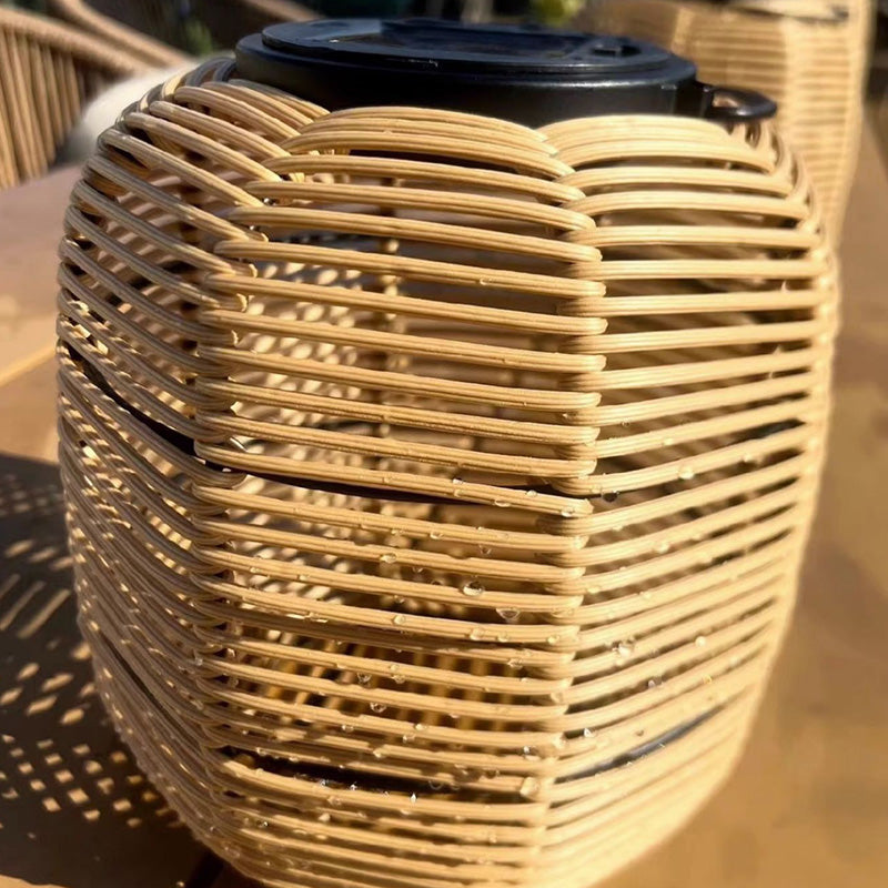 Lanterne cylindrique étanche solaire Art Déco moderne en fer PP LED pour extérieur, pour patio extérieur 