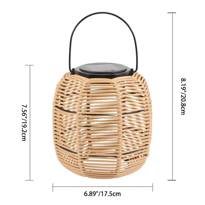 Lanterne cylindrique étanche solaire Art Déco moderne en fer PP LED pour extérieur, pour patio extérieur 