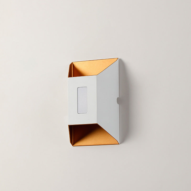 Applique murale LED en aluminium trapézoïdale rectangulaire étanche minimaliste moderne pour patio extérieur 