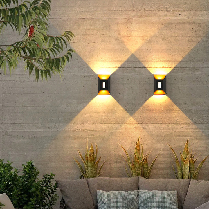 Aplique de pared LED trapezoidal rectangular de aluminio impermeable minimalista moderno para patio exterior 