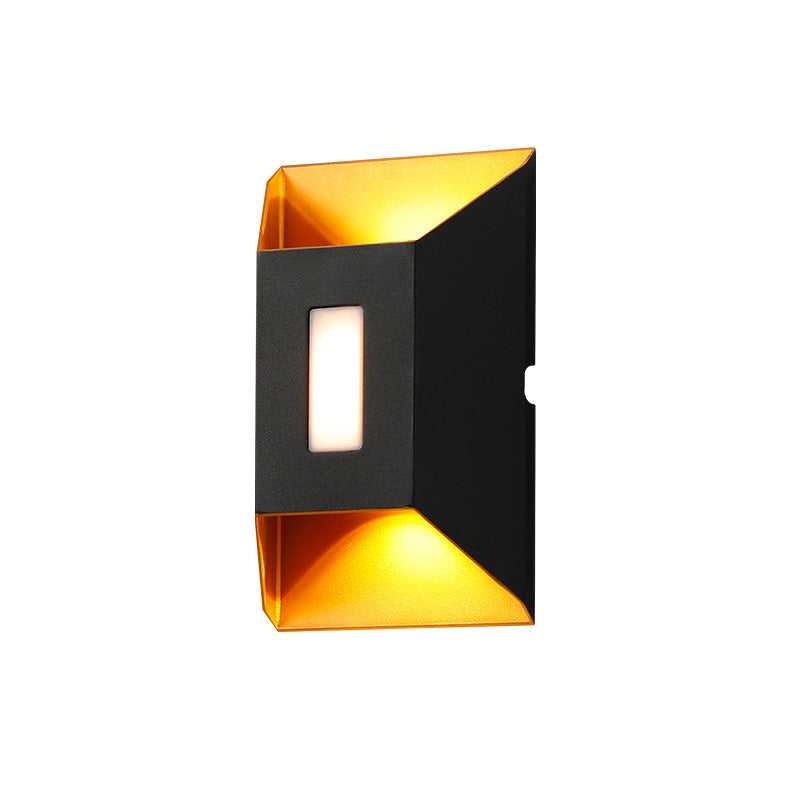 Applique murale LED en aluminium trapézoïdale rectangulaire étanche minimaliste moderne pour patio extérieur 