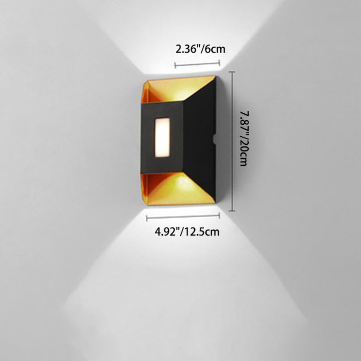 Aplique de pared LED trapezoidal rectangular de aluminio impermeable minimalista moderno para patio exterior 