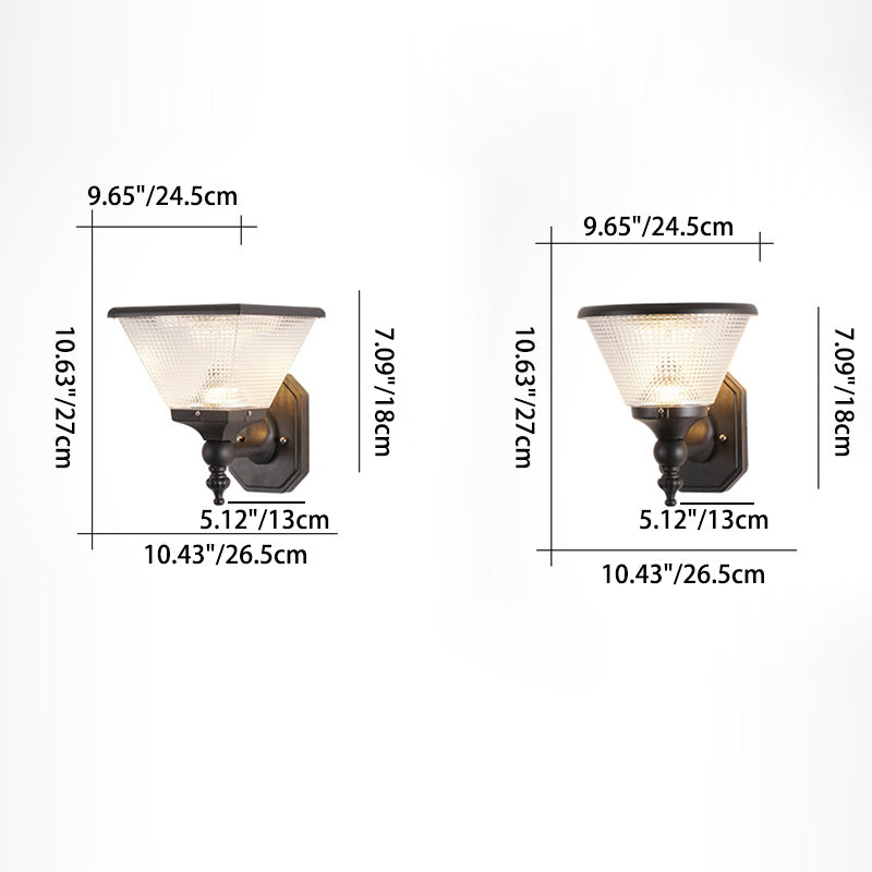 مصباح حائط LED من الألومنيوم بتصميم عصري بسيط مقاوم للماء بشكل مربع دائري للطاقة الشمسية للاستخدام في الفناء الخارجي 
