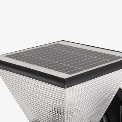 مصباح حائط LED من الألومنيوم بتصميم عصري بسيط مقاوم للماء بشكل مربع دائري للطاقة الشمسية للاستخدام في الفناء الخارجي 
