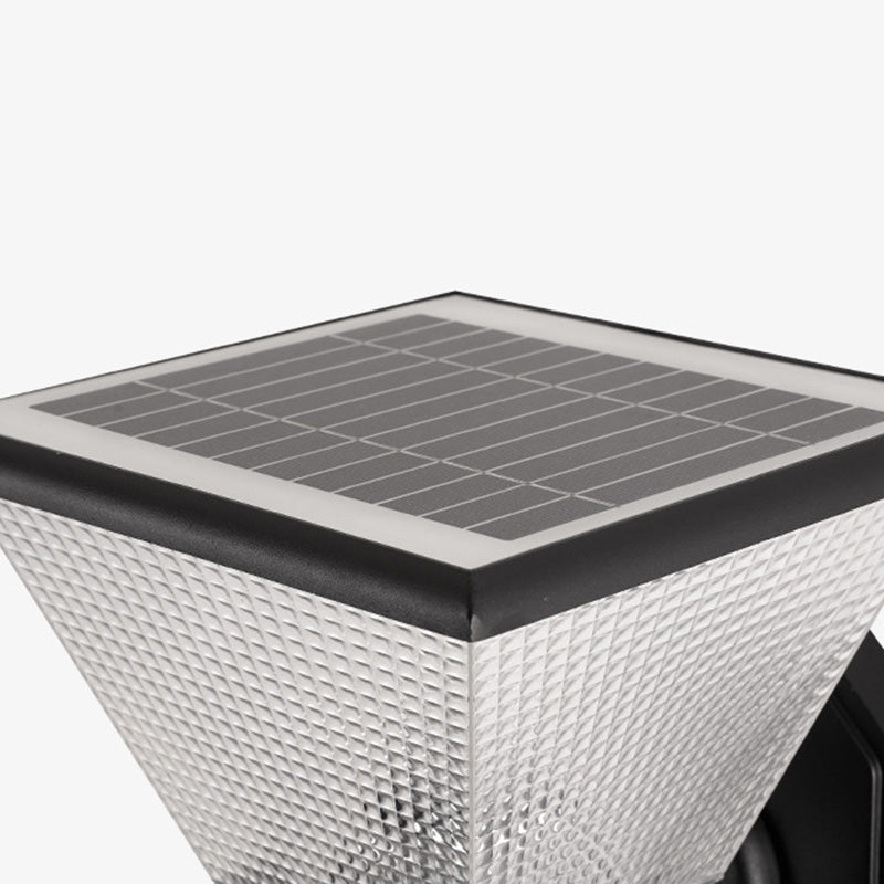 مصباح حائط LED من الألومنيوم بتصميم عصري بسيط مقاوم للماء بشكل مربع دائري للطاقة الشمسية للاستخدام في الفناء الخارجي 