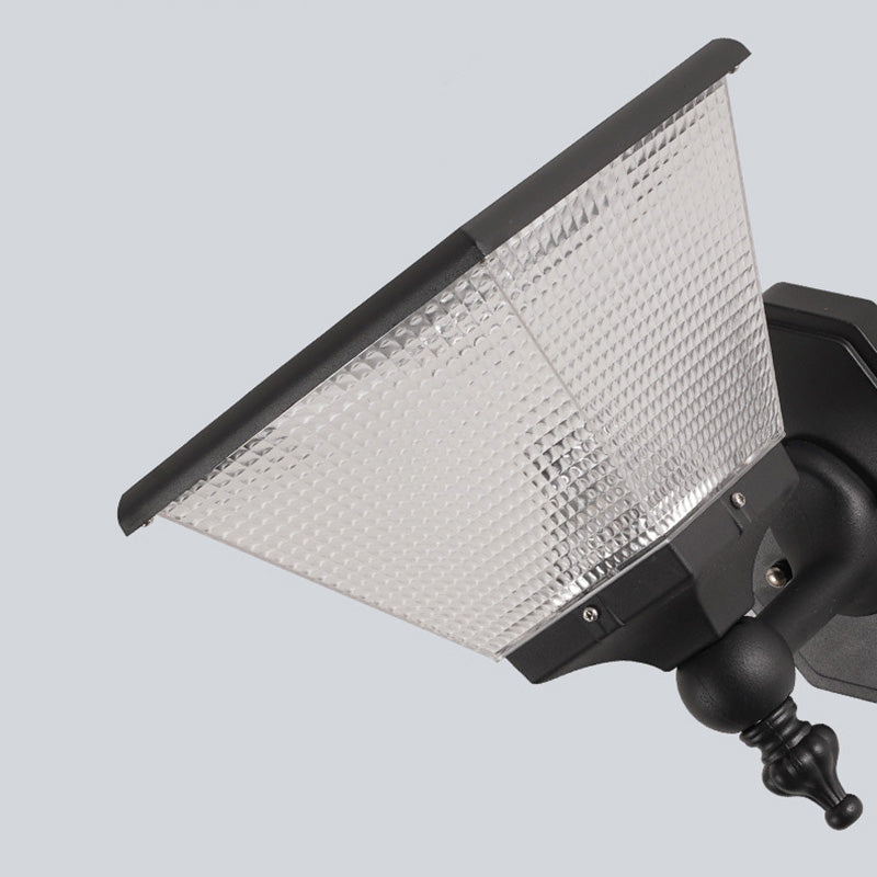 مصباح حائط LED من الألومنيوم بتصميم عصري بسيط مقاوم للماء بشكل مربع دائري للطاقة الشمسية للاستخدام في الفناء الخارجي 