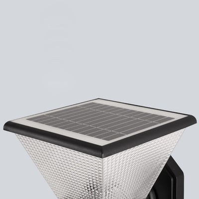 مصباح حائط LED من الألومنيوم بتصميم عصري بسيط مقاوم للماء بشكل مربع دائري للطاقة الشمسية للاستخدام في الفناء الخارجي 